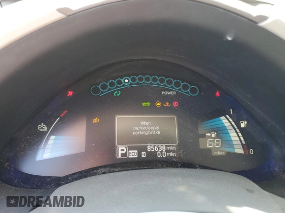2015 Nissan LEAF SV with VIN 1N4AZ0CPXFC300709, listed as a Copart auction lot 66047843 with 85,638 mi miles. Bid and sale history available at carsss.com. Image 9.