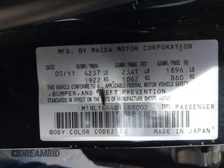 2011 Mazda 3 Mazdaspeed3 Sport with VIN JM1BL1K44B1488002, listed as a IAAI auction lot 41932996 with Not Provided miles and . Bid and sale history available at DreamBid. Image 9.