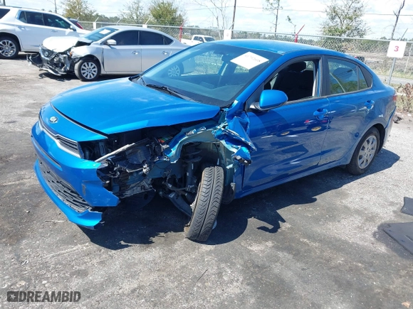 2021 Kia Rio S with VIN 3KPA24AD7ME430595, listed as a IAAI auction lot 41792608 with 57,342 mi miles. Bid and sale history available at carsss.com. Image 17.