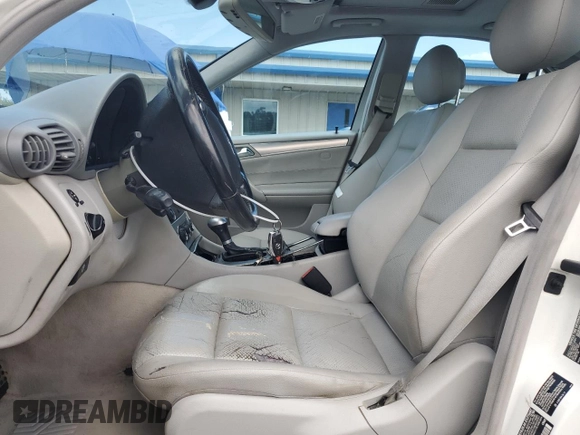2005 Mercedes-Benz C with VIN WDBRF40J95F663026, listed as a Copart auction lot 53573595 with Not Provided miles and Salvage Title. Bid and sale history available at DreamBid. Image 7.