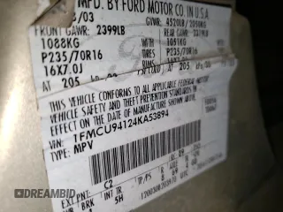 2004 Ford Escape Limited z VIN 1FMCU94124KA53894, wystawiony jako Copart lot #62788415 z przebiegiem 177 654 mil mil oraz Szkoda całkowita • Salvage title. Historia ofert i sprzedaży dostępna na DreamBid. Obrazek 13.