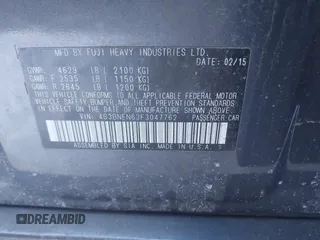 2015 Subaru Legacy 3.6R Limited with VIN 4S3BNEN63F3047762, listed as a IAAI auction lot 41638785 with 95,290 mi miles. Bid and sale history available at carsss.com. Image 9.