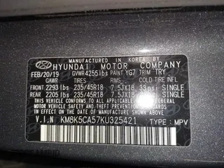 2019 Hyundai Kona Ultimate with VIN KM8K5CA57KU325421, listed as a IAAI auction lot 41369897 with 30,733 mi miles. Bid and sale history available at carsss.com. Image 9.