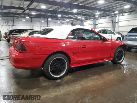 1996 Ford Mustang GT with VIN 1FALP45X8TF172161, listed as a Copart auction lot 60905325 with 91,517 mi miles and Salvage title. Bid and sale history available at DreamBid. Image 3.