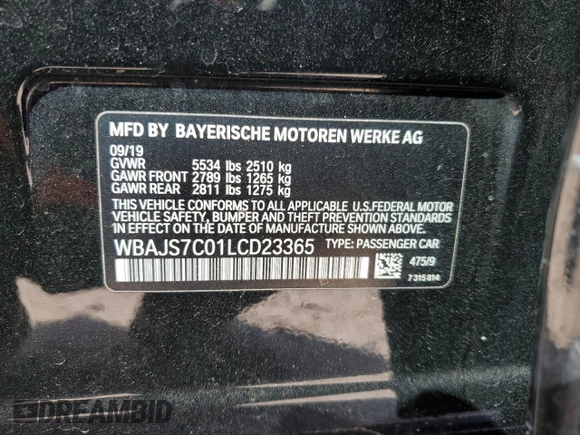 2020 BMW 5 Series M550i xDrive z VIN WBAJS7C01LCD23365, wystawiony jako Copart lot #49166705 z przebiegiem 42 293 mil mil oraz Szkoda całkowita • Salvage title. Historia ofert i sprzedaży dostępna na DreamBid. Obrazek 12.