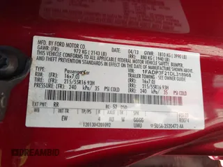 2013 Ford Focus SE with VIN 1FADP3F21DL318968, listed as a IAAI auction lot 42586198 with 118,998 mi miles and . Bid and sale history available at DreamBid. Image 9.