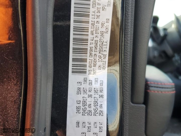 2016 Jeep Cherokee Trailhawk with VIN 1C4PJMBS0GW271049, listed as a Copart auction lot 48347755 with 70,472 mi miles and Salvage Title. Bid and sale history available at carsss.com. Image 12.