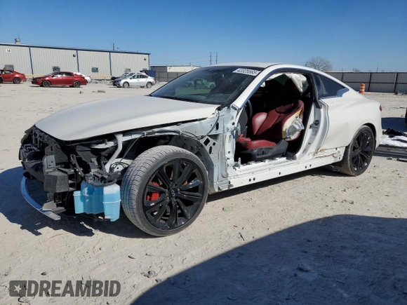 2021 Infiniti Q60 Red Sport 400 with VIN JN1FV7LK8MM530316, listed as a Copart auction lot 42025565 with 23,280 mi miles and Salvage title. Bid and sale history available at DreamBid. Image 1.