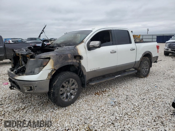 2017 Nissan Titan Platinum Reserve z VIN 1N6AA1E56HN542534, wystawiony jako Copart lot #44550645 z przebiegiem Nie podano mil oraz Szkoda całkowita • Salvage title. Historia ofert i sprzedaży dostępna na DreamBid. Obrazek 1.