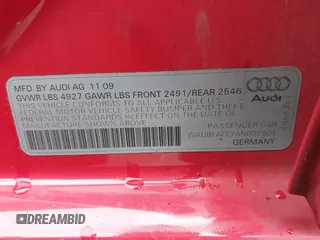 2010 Audi A4 2.0T Premium with VIN WAUBFAFL7AN037904, listed as a IAAI auction lot 41763722 with 110,445 mi miles. Bid and sale history available at carsss.com. Image 12.