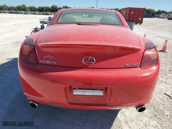 2004 Lexus SC 430 with VIN JTHFN48Y040055520, listed as a Copart auction lot 80763874 with 26,503 mi miles and Salvage Title. Bid and sale history available at carsss.com. Image 6.