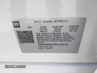 2024 Cadillac CT5 Premium Luxury with VIN 1G6DN5RK4R0130576, listed as a IAAI auction lot 41475020 with 2,201 mi miles and . Bid and sale history available at DreamBid. Image 9.