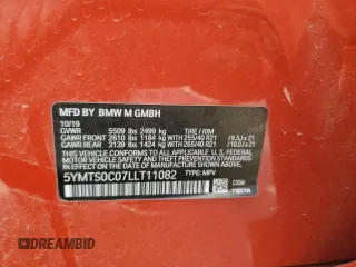 2020 BMW X3 M Competition with VIN 5YMTS0C07LLT11082, listed as a Copart auction lot 50587255 with 64,948 mi miles and Salvage Title. Bid and sale history available at carsss.com. Image 13.
