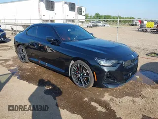 2024 BMW 2 Series M240i xDrive with VIN 3MW53CM05R8E02296, listed as a IAAI auction lot 41190453 with 8,809 mi miles. Bid and sale history available at carsss.com. Image 1.