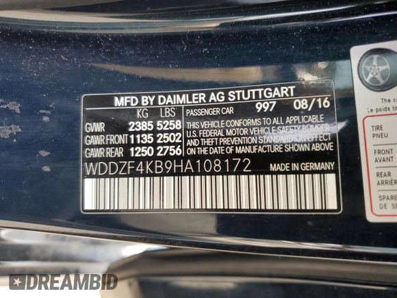 2017 Mercedes-Benz E 300 Luxury with VIN WDDZF4KB9HA108172, listed as a Copart auction lot 60645625 with 117,175 mi miles and Clean title. Bid and sale history available at DreamBid. Image 13.