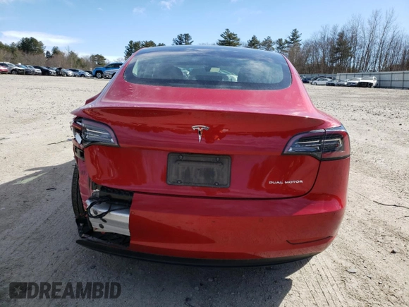 2020 Tesla Model 3 Long Range with VIN 5YJ3E1EB0LF735078, listed as a Copart auction lot 48423235 with 35,306 mi miles and Salvage Title. Bid and sale history available at carsss.com. Image 6.