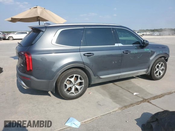 2021 Kia Telluride EX z VIN 5XYP34HC2MG122466, wystawiony jako Copart lot #65590244 z przebiegiem 56 555 mil mil oraz Szkoda całkowita • Salvage title. Historia ofert i sprzedaży dostępna na DreamBid. Obrazek 3.