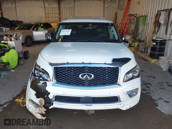 2016 Infiniti QX80 with VIN JN8AZ2NE8G9122383, listed as a IAAI auction lot 41629099 with 170,692 mi miles. Bid and sale history available at carsss.com. Image 12.