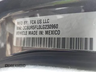 2020 Ram 2500 Laramie z VIN 3C6UR5FL0LG230960, wystawiony jako IAAI lot #42029886 z przebiegiem 61 544 mil mil oraz . Historia ofert i sprzedaży dostępna na DreamBid. Obrazek 9.