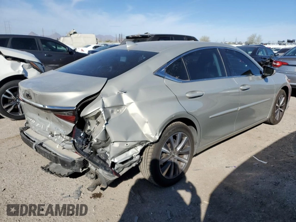 2020 Lexus ES with VIN 58ADZ1B19LU080435, listed as a Copart auction lot 44601095 with 84,278 mi miles and Salvage Title. Bid and sale history available at carsss.com. Image 3.