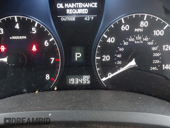 2010 Lexus RX with VIN 2T2BK1BA1AC042713, listed as a IAAI auction lot 41750057 with 193,495 mi miles. Bid and sale history available at carsss.com. Image 15.