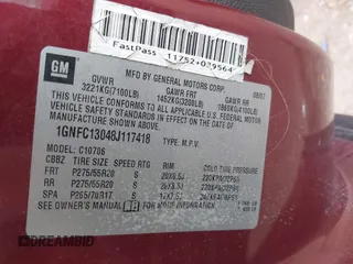 2008 Chevrolet Tahoe 3LT with VIN 1GNFC13048J117418, listed as a IAAI auction lot 41707093 with 232,410 mi miles and . Bid and sale history available at DreamBid. Image 9.