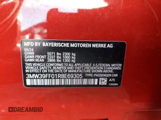 2024 BMW 3 Series 330e with VIN 3MW39FF01R8E69305, listed as a Copart auction lot 79767904 with 2,386 mi miles and Salvage Title. Bid and sale history available at carsss.com. Image 13.