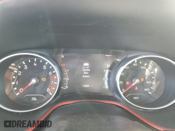 2018 Jeep Compass Trailhawk with VIN 3C4NJDDB4JT192663, listed as a Copart auction lot 79202704 with 73,665 mi miles and Salvage title. Bid and sale history available at DreamBid. Image 9.