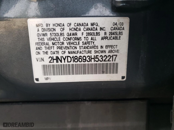 2003 Acura MDX Touring Pkg with VIN 2HNYD18693H532217, listed as a Copart auction lot 84675414 with 245,114 mi miles and Clean Title. Bid and sale history available at carsss.com. Image 13.