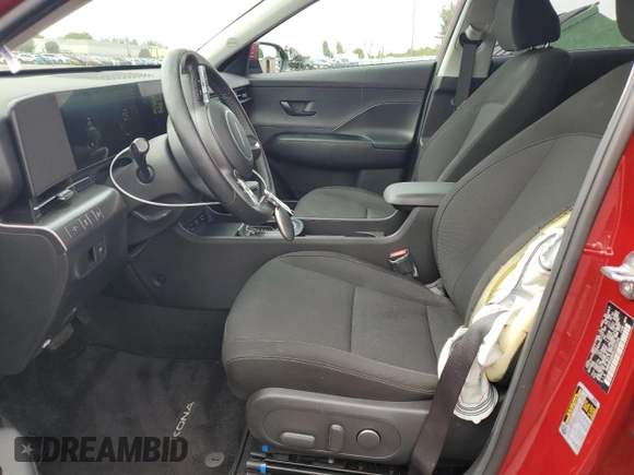 2024 Hyundai Kona SEL with VIN KM8HB3ABXRU103104, listed as a Copart auction lot 59023075 with 9,740 mi miles and Salvage title. Bid and sale history available at DreamBid. Image 7.
