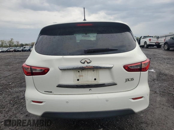 2013 Infiniti JX35 with VIN 5N1AL0MM5DC324103, listed as a Copart auction lot 52975435 with 153,545 mi miles and Salvage Title. Bid and sale history available at carsss.com. Image 6.