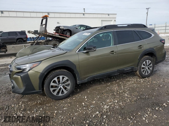 2025 Subaru Outback Premium z VIN 4S4BTADC0S3117214, wystawiony jako Copart lot #45672585 z przebiegiem 7 608 mil mil oraz Szkoda całkowita • Salvage title. Historia ofert i sprzedaży dostępna na DreamBid. Obrazek 1.