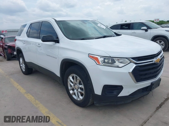 2020 Chevrolet Traverse LS z VIN 1GNERFKW4LJ163269, wystawiony jako IAAI lot #42138503 z przebiegiem 161 619 mil mil oraz . Historia ofert i sprzedaży dostępna na DreamBid. Obrazek 1.