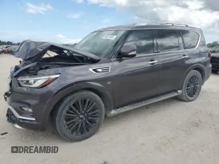 2020 Infiniti QX80 LUXE with VIN JN8AZ2NEXL9256063, listed as a Copart auction lot 46661605 with 55,126 mi miles and Non Repairable. Bid and sale history available at carsss.com. Image 1.