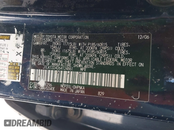 2006 Scion xB z VIN JTLKT324264124861, wystawiony jako IAAI lot #42506517 z przebiegiem 102 264 mil mil oraz . Historia ofert i sprzedaży dostępna na DreamBid. Obrazek 9.
