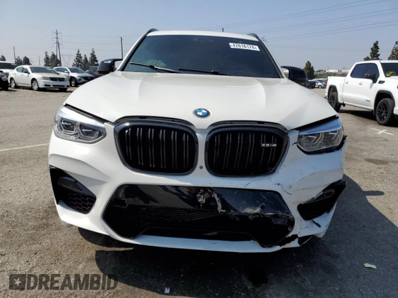 2020 BMW X3 M Competition with VIN 5YMTS0C03LLT11001, listed as a Copart auction lot 47616174 with 0 mi miles and Salvage Title. Bid and sale history available at carsss.com. Image 5.