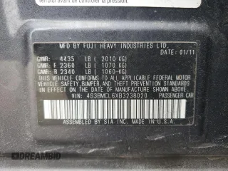 2011 Subaru Legacy Limited Power Moon z VIN 4S3BMCL6XB3238020, wystawiony jako Copart lot #41641935 z przebiegiem 135 964 mil mil oraz Szkoda całkowita • Salvage title. Historia ofert i sprzedaży dostępna na DreamBid. Obrazek 14.