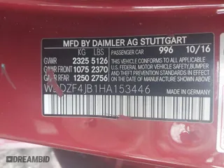 2017 Mercedes-Benz E-Class E 300 Luxury with VIN WDDZF4JB1HA153446, listed as a IAAI auction lot 41629015 with 106,433 mi miles. Bid and sale history available at carsss.com. Image 9.