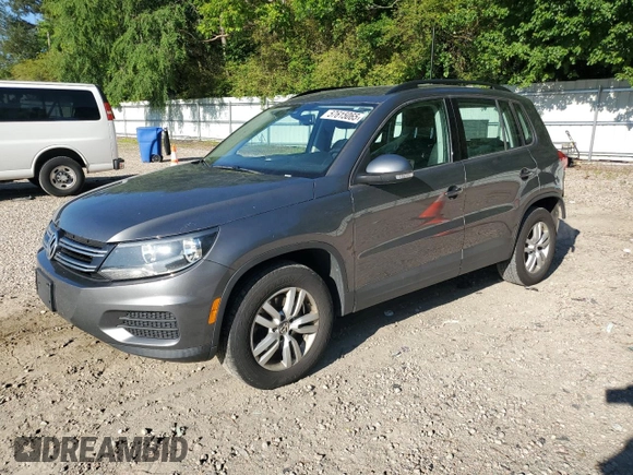 2016 Volkswagen Tiguan SE with VIN WVGBV7AX2GW524185, listed as a Copart auction lot 57615065 with 92,050 mi miles and Salvage title. Bid and sale history available at DreamBid. Image 1.