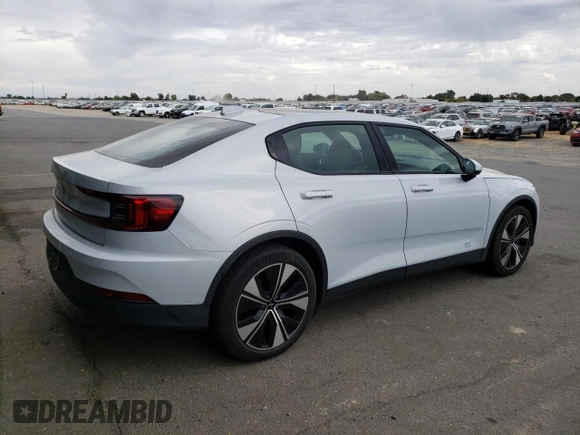 2023 Polestar 2 with VIN YSMEG3KA7PL131058, listed as a Copart auction lot 72282134 with 38,236 mi miles and Salvage Title. Bid and sale history available at carsss.com. Image 3.