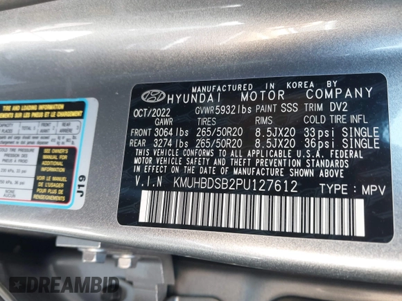 2023 Genesis GV80 z VIN KMUHBDSB2PU127612, wystawiony jako IAAI lot #41870279 z przebiegiem 30 585 mil mil oraz . Historia ofert i sprzedaży dostępna na DreamBid. Obrazek 9.
