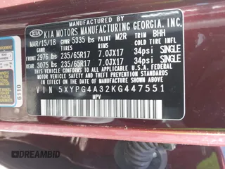 2019 Kia Sorento L with VIN 5XYPG4A32KG447551, listed as a IAAI auction lot 41751426 with 46,045 mi miles. Bid and sale history available at carsss.com. Image 9.