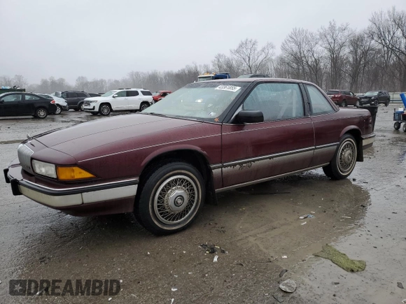 1990 Buick Regal with VIN 2G4WB14T4L1421545, listed as a Copart auction lot 43361855 with 50,580 mi miles and Salvage Title. Bid and sale history available at DreamBid. Image 1.