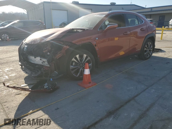 2020 Lexus UX 250h F Sport with VIN JTHR9JBH9L2024777, listed as a Copart auction lot 48726805 with 34,462 mi miles and Salvage title. Bid and sale history available at DreamBid. Image 1.