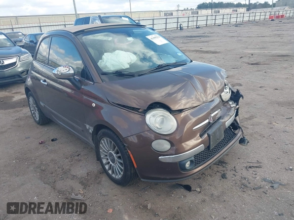 2012 FIAT 500 Gucci with VIN 3C3CFFER1CT119029, listed as a IAAI auction lot 41499274 with 78,504 mi miles. Bid and sale history available at carsss.com. Image 1.
