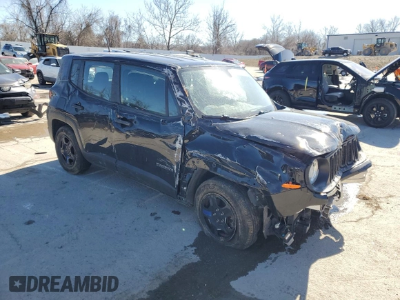 2017 Jeep Renegade Sport with VIN ZACCJAAH4HPG18240, listed as a Copart auction lot 47964625 with 107,192 mi miles and Salvage Title. Bid and sale history available at DreamBid. Image 4.