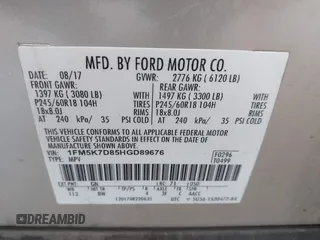 2017 Ford Explorer XLT z VIN 1FM5K7D85HGD89676, wystawiony jako IAAI lot #42313283 z przebiegiem 89 358 mil mil oraz . Historia ofert i sprzedaży dostępna na DreamBid. Obrazek 9.