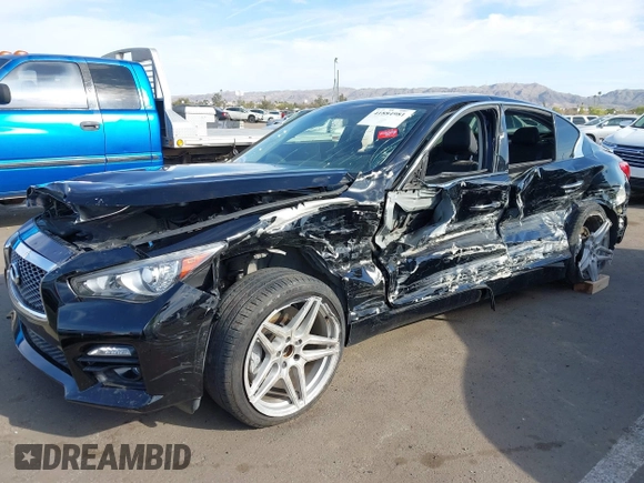 2014 Infiniti Q50 Premium with VIN JN1BV7AR5EM699404, listed as a IAAI auction lot 41884981 with 91,521 mi miles. Bid and sale history available at carsss.com. Image 6.