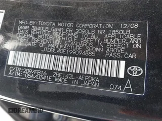 2009 Toyota Corolla with VIN JTDBL40E199094885, listed as a IAAI auction lot 41840789 with 106,498 mi miles. Bid and sale history available at carsss.com. Image 9.