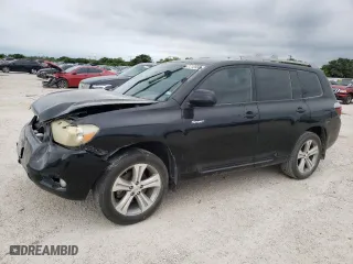 2009 Toyota Highlander Sport with VIN JTEDS43A492092587, listed as a Copart auction lot 57210994 with 195,908 mi miles and Salvage Title. Bid and sale history available at carsss.com. Image 1.